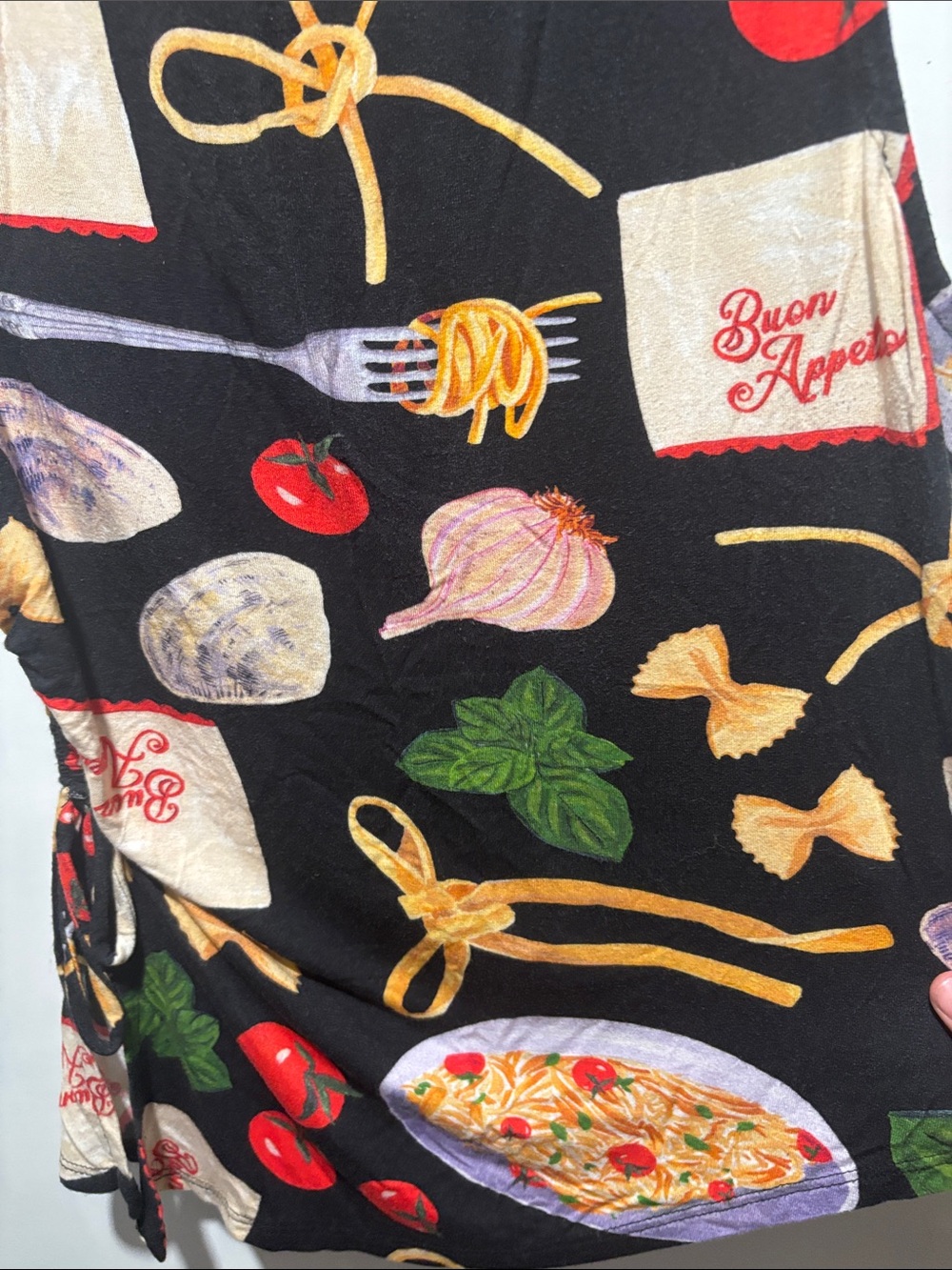 LISA SAYS GAH Erin Buon Appetito sleeveless Asymetrical stretch tank top large - Picture 6 of 8